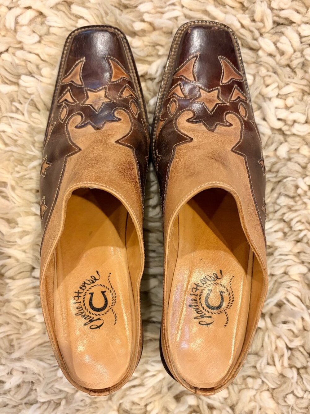 Charlie 1 Horse Western Mules, Brown and Tan